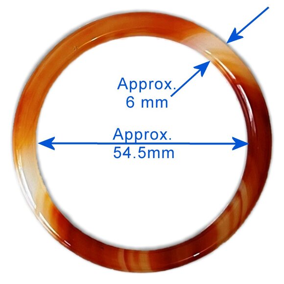 Set of 2 Vintage Hand-Carved Agate Bangles in Red Tones (Bracelet) - Picture 5 of 7